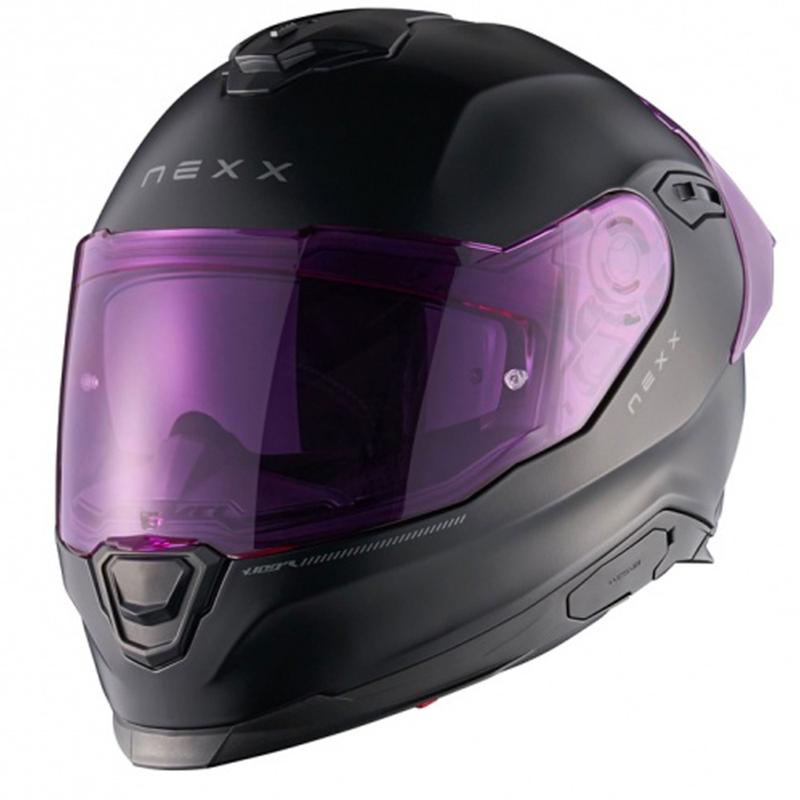 Интегрална мотоциклетна каска NEXX Y.100R Subsonic матова черно-розова