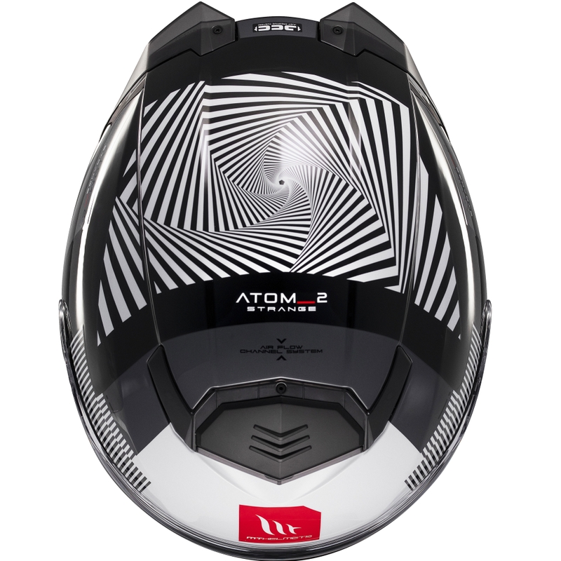 MT Atom 2 SV Strange черно-бяло-сива обръщаща се мотоциклетна каска