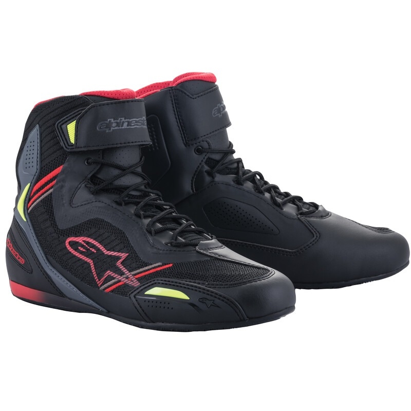 Alpinestars Faster 3 Rideknit Black-Red-Fluo Yellow-Grey Мотоциклетни ботуши