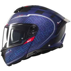 MT Atom 2 SV Destiny обръщаща се мотоциклетна каска матово синьо-черна