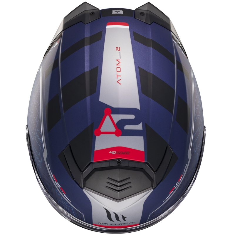 MT Atom 2 SV Destiny обръщаща се мотоциклетна каска матово синьо-черна