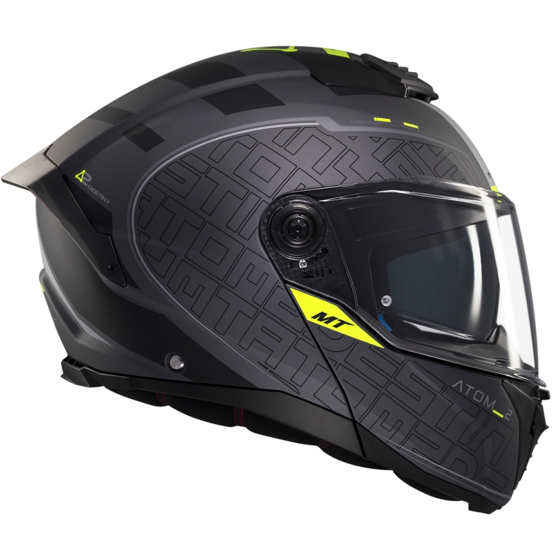 MT Atom 2 SV Destiny обръщаща се мотоциклетна каска матово черно-сива