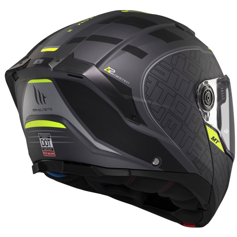 MT Atom 2 SV Destiny обръщаща се мотоциклетна каска матово черно-сива