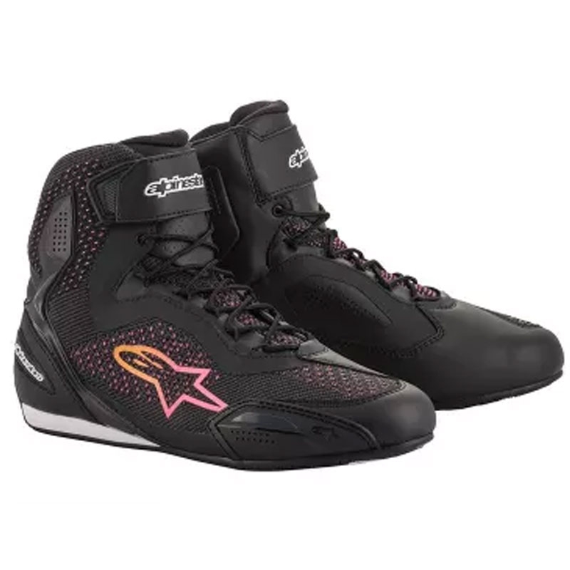 Alpinestars дамски ботуши Stella Faster 3 Rideknit черни, жълти и розови
