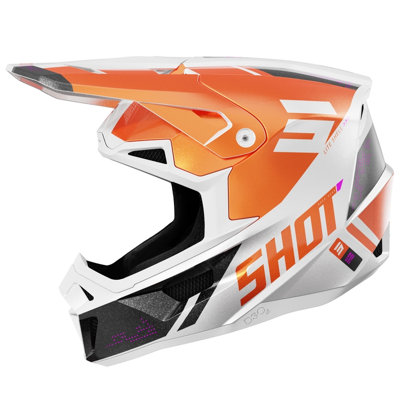 Каска за мотокрос Shot Lite Ultra pearl orange