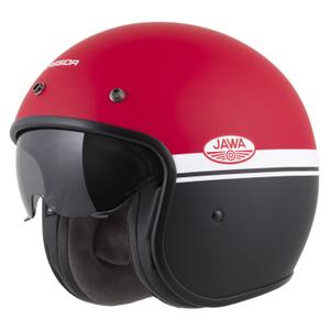 Отворена каска за мотоциклет Cassida Oxygen 2.0 Jawa OHC матово червено-черно-бяло