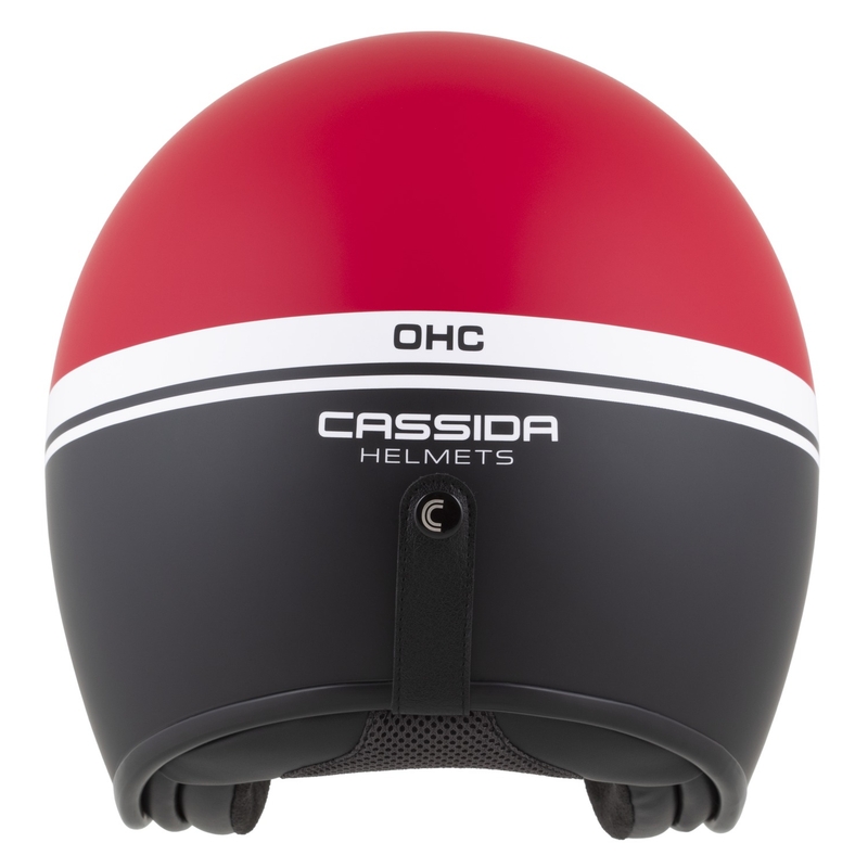 Отворена каска за мотоциклет Cassida Oxygen 2.0 Jawa OHC матово червено-черно-бяло