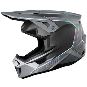 Мотокрос каска Shot Lite Challenger pearl grey holographic