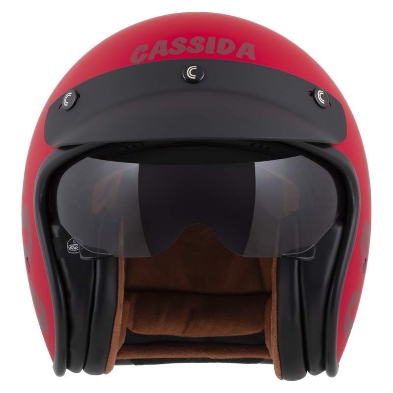 Мотоциклетна каска Cassida Oxygen 2.0 Gear Open Face Matte Red-Dark Red