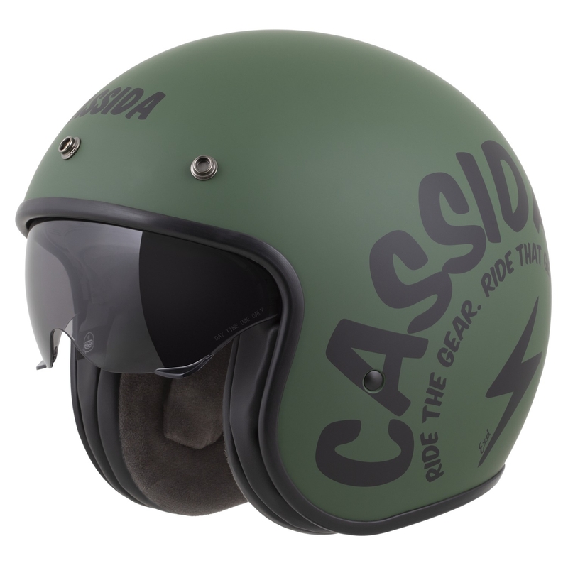Мотоциклетна каска Cassida Oxygen 2.0 Gear Open Face Matte Green-Black