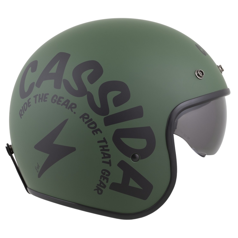 Мотоциклетна каска Cassida Oxygen 2.0 Gear Open Face Matte Green-Black