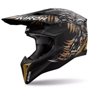 Каска за мотокрос Airoh Wraaap Cyborg черна мат