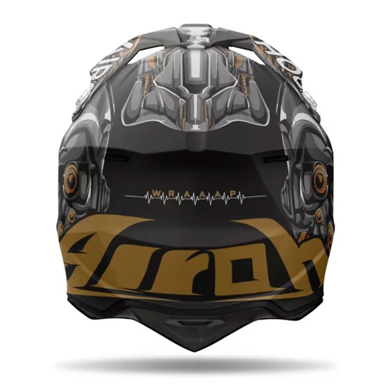 Каска за мотокрос Airoh Wraaap Cyborg черна мат