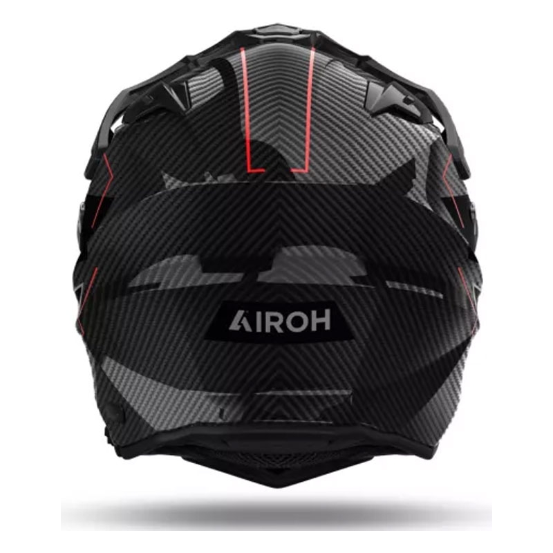 Мото каска Ендуро Airoh Commander 2 Carbon Стилна черно-червена
