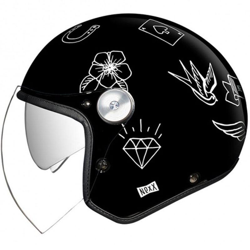 Отворена каска Nexx X.G30 Tattoo черно и бяло разпродажба