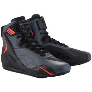 Мото ботуши Alpinestars Faster-4 черно-сиво-червено флуоресно