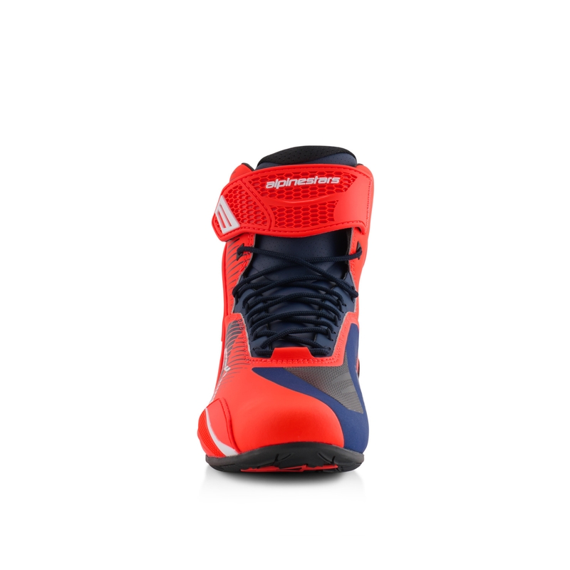 Alpinestars Faster-4 мотоциклетни ботуши колекция MM93 флуор червено-синьо-бели