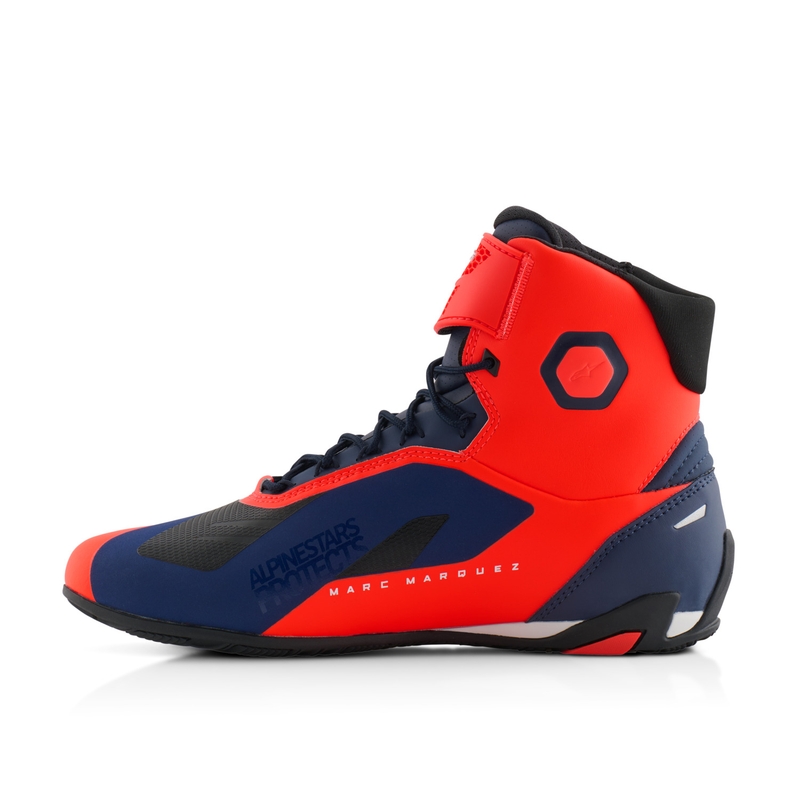 Alpinestars Faster-4 мотоциклетни ботуши колекция MM93 флуор червено-синьо-бели