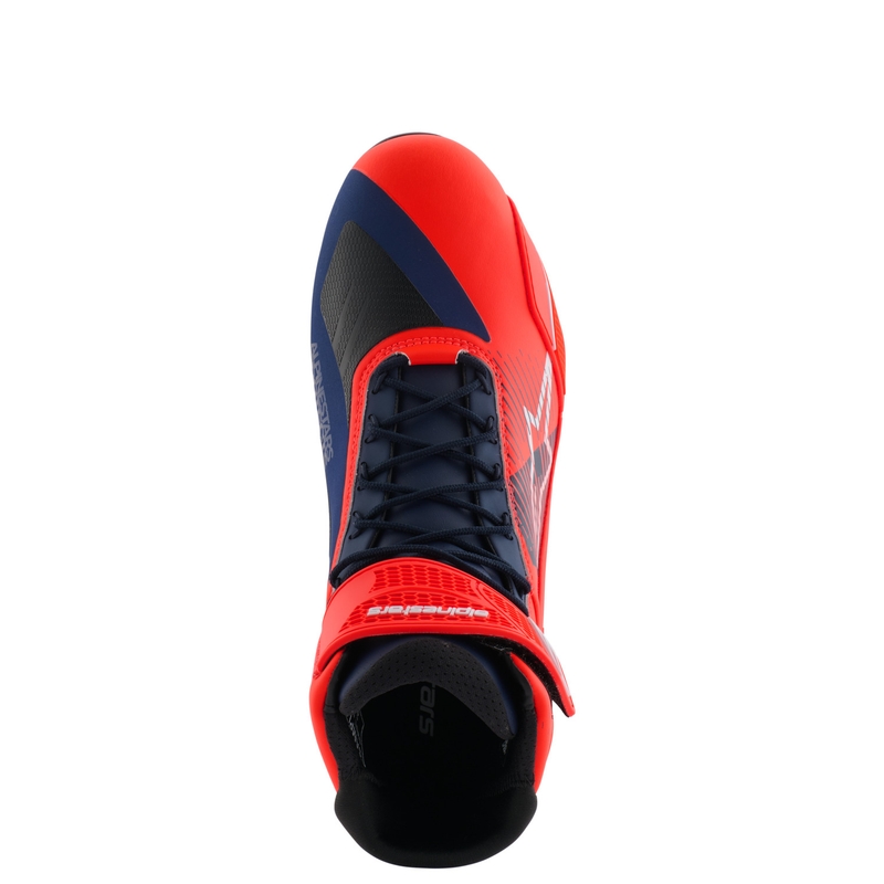 Alpinestars Faster-4 мотоциклетни ботуши колекция MM93 флуор червено-синьо-бели