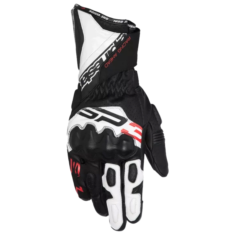 Мото ръкавици Alpinestars SP-3 черно-бяло-флуо червено