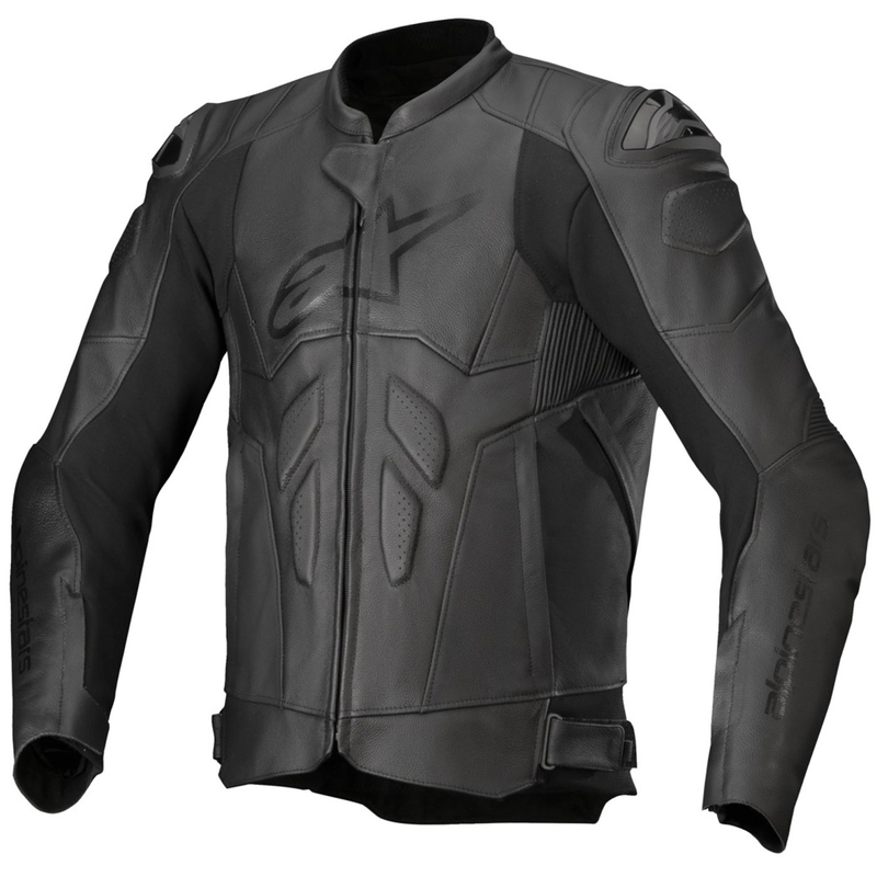 Черно кожено мотоциклетно яке Alpinestars Dusk