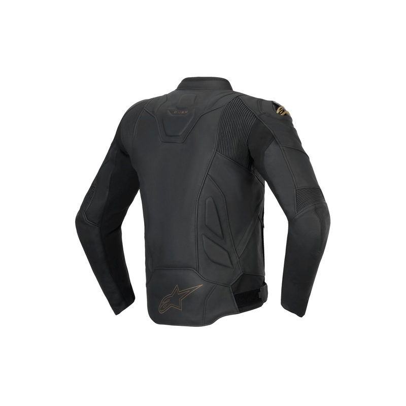 Кожено мотоциклетно яке Alpinestars Dusk черно-златно