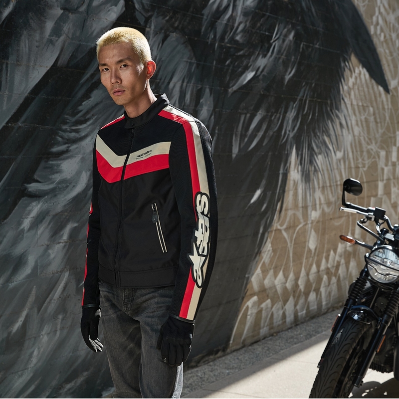 Мото яке Alpinestars T-Dyno Air черно-червено-бежово