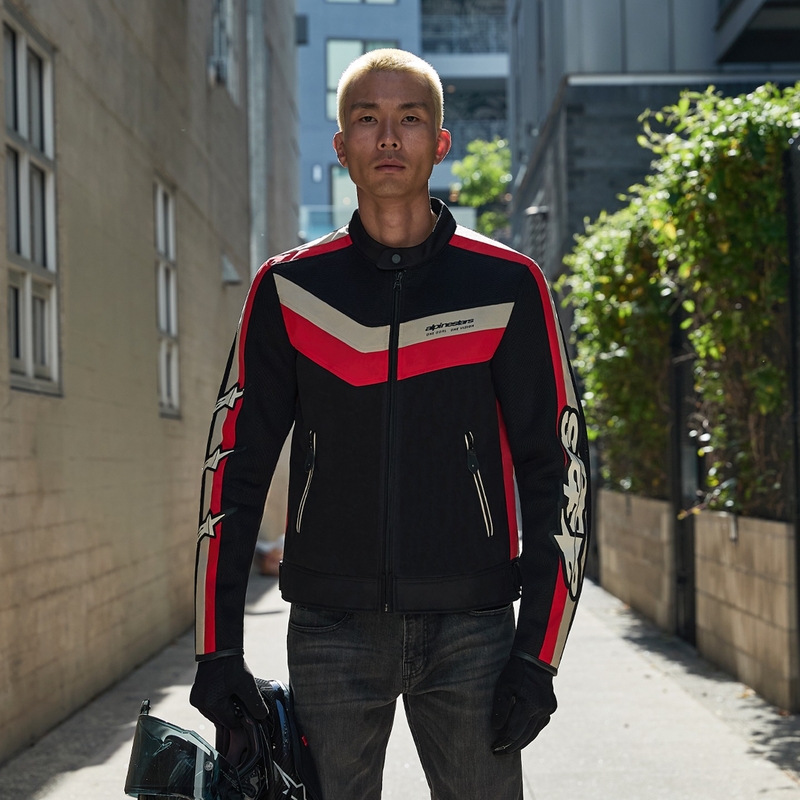 Мото яке Alpinestars T-Dyno Air черно-червено-бежово