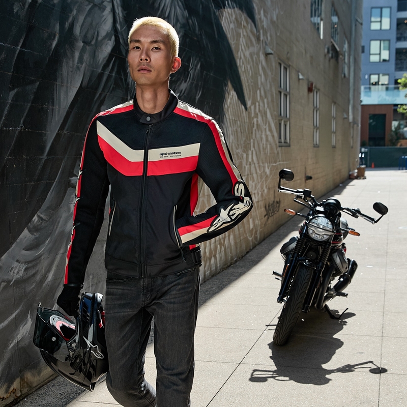 Мото яке Alpinestars T-Dyno Air черно-червено-бежово