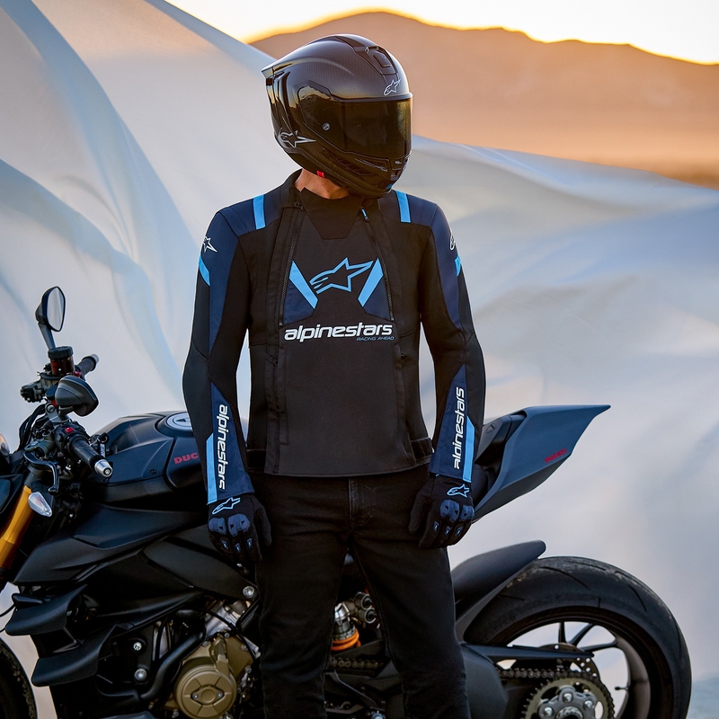 Мото яке Alpinestars T-Stunt Air черно-синьо-светло синьо