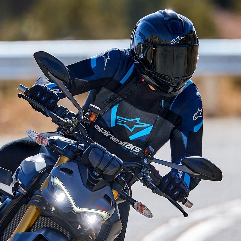 Мото яке Alpinestars T-Stunt Air черно-синьо-светло синьо