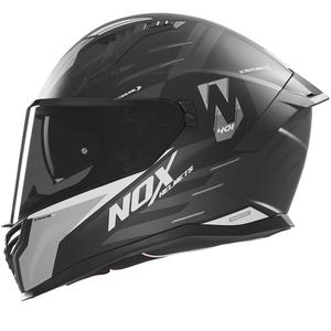 NOX N401 Crower монофасова каска за мотоциклет мат черно-сребриста