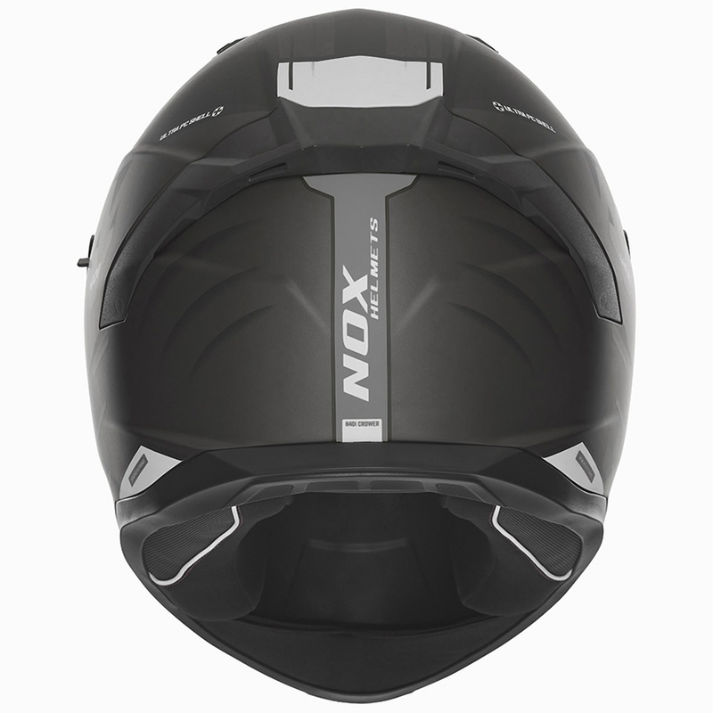 NOX N401 Crower монофасова каска за мотоциклет мат черно-сребриста
