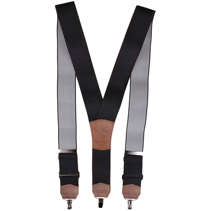 Презрамки с мотив Мотоциклет без нитове черни
