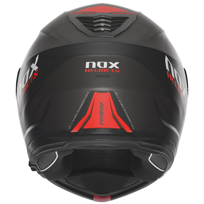 Повдигаща се каска за мотор NOX N968 Ultra матово черно-червена