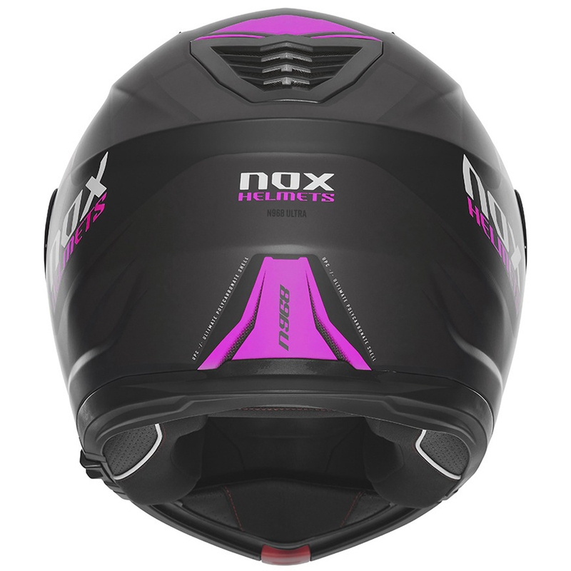 Повдигаща се каска за мотор NOX N968 Ultra матово черно-розово
