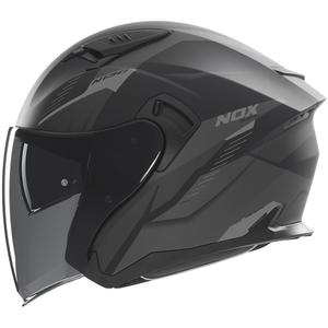 Отворена каска за мотор NOX N130 Myst матово черно-сребристо