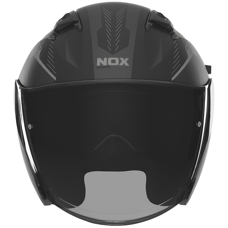 Отворена каска за мотор NOX N130 Myst матово черно-сребристо