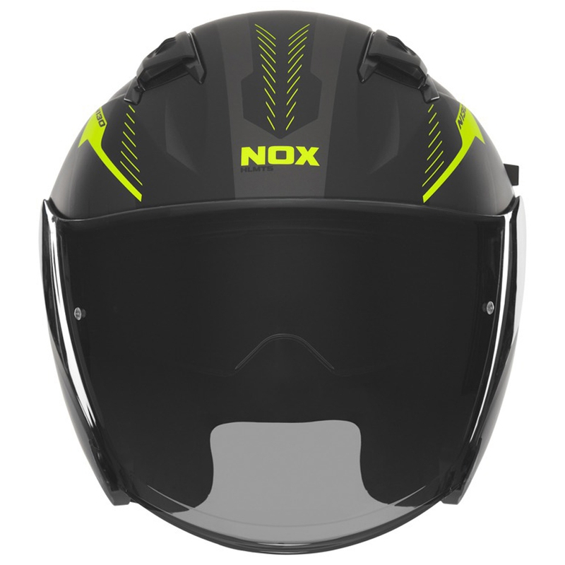 Отворена каска за мотор NOX N130 Myst матово черно-флуо жълто