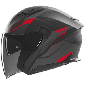 Отворена каска за мотор NOX N130 Myst матово черно-червена