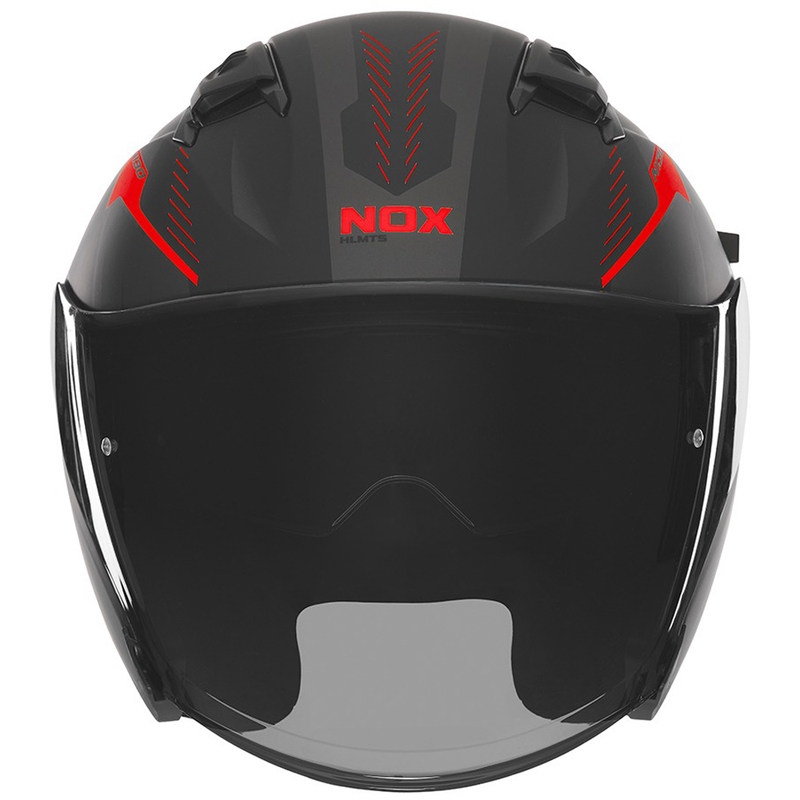 Отворена каска за мотор NOX N130 Myst матово черно-червена