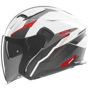 Отворена каска за мотор NOX N130 Myst бяло-черно-червено