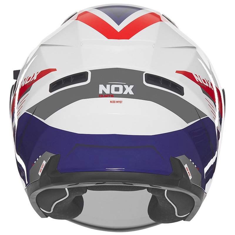 Отворена каска за мотор NOX N130 Myst бяло-синьо-червено