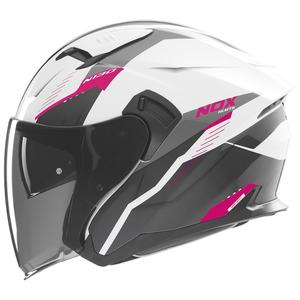 Отворена каска за мотор NOX N130 Myst бяло-черно-розово