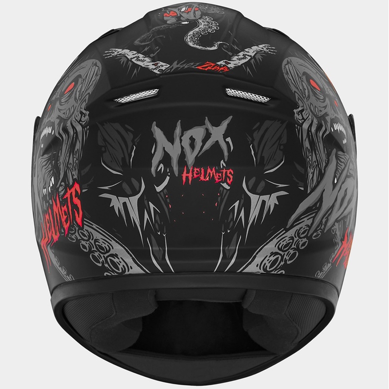 Детска целофисна мото каска NOX N731 ZUMBI мат черно-червена