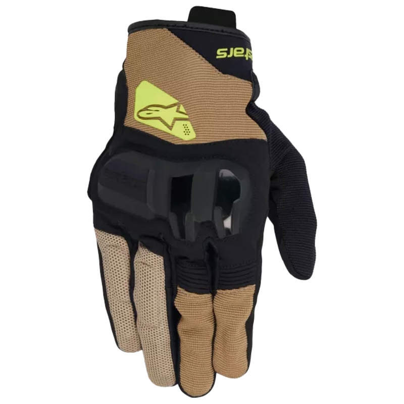 Мотоциклетни ръкавици Alpinestars Chrome V2 Dark Khaki-Black-Yellow