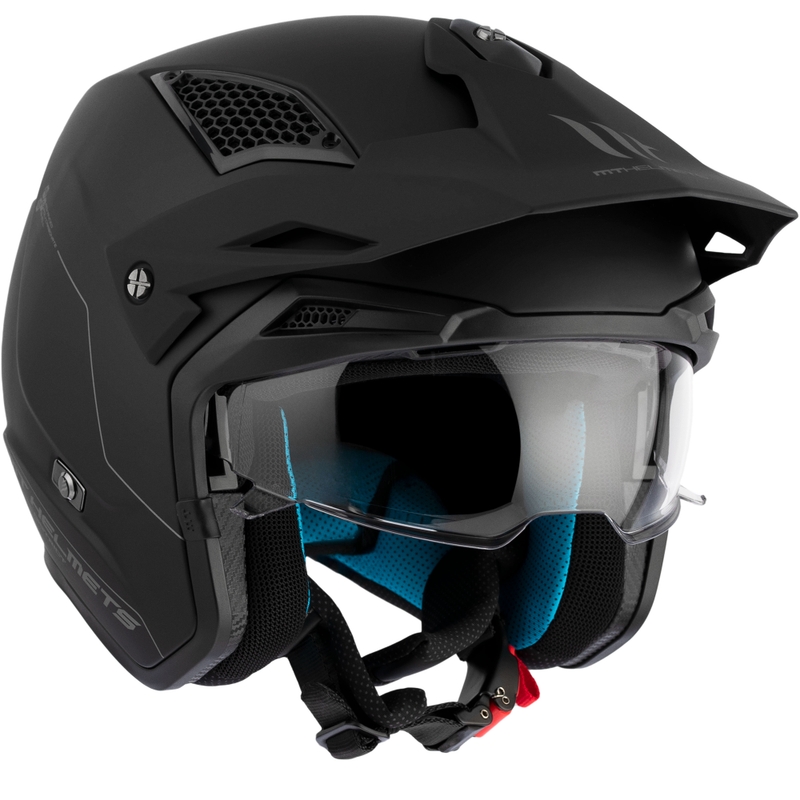 MT District SV Solid Open Face Trial мотоциклетна каска Матово черно