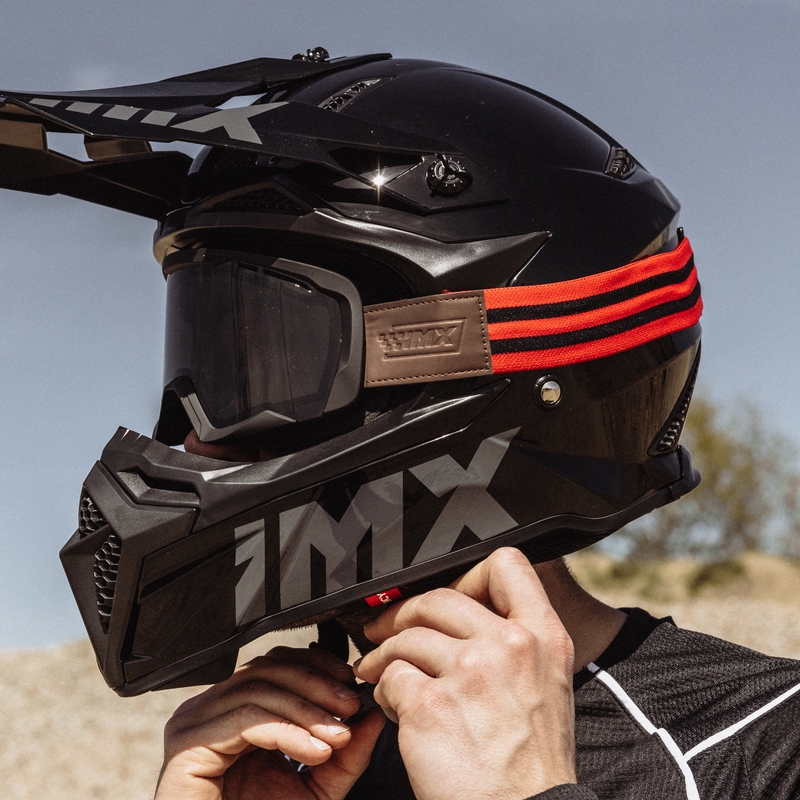 Очила за мотокрос iMX Endurance Rust черно-червени с опушен плексиглас
