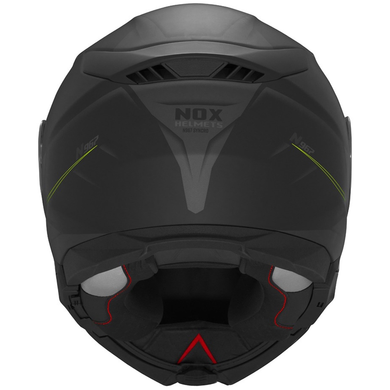 Мото каска с отваряне NOX N967 Synchro матово черно-флуоресцентно жълто