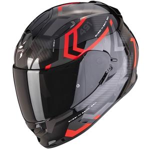 Цяла мото каска SCORPION EXO-491 SPIN черно-червена разпродажба